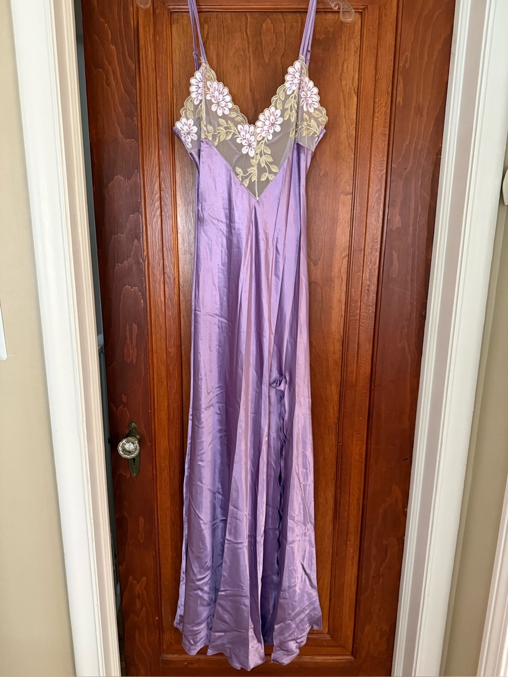 Purple Long Slip Dress Lace unbranded no size tag